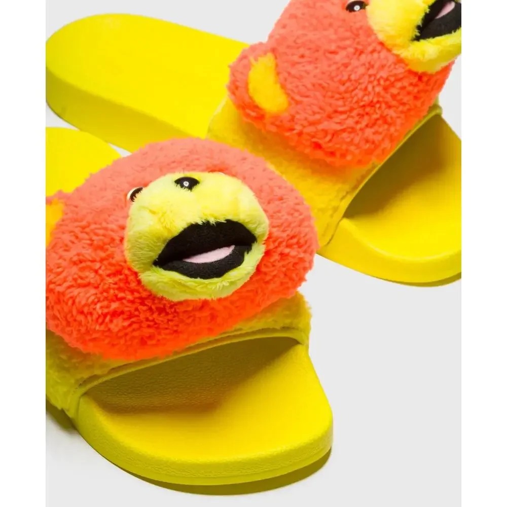 Adidas Jeremy Scott NBA Adilette Bear Yellow Lifestyle Slides Mens 8 or Womens 9